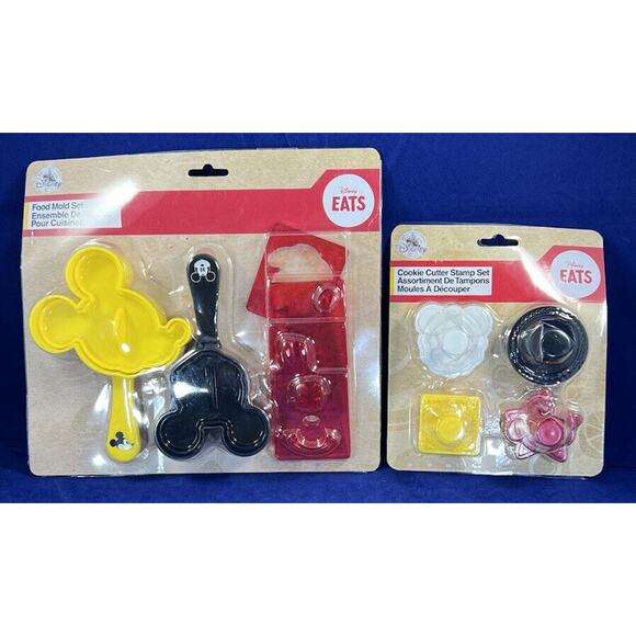 Disney Store Mickey Mouse Cookie Cutter Stamp Set & Food Mold Set. New - Picture 1 of 2